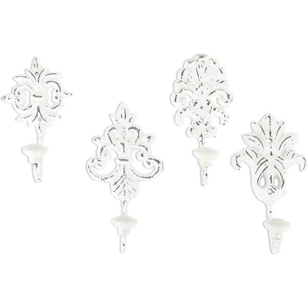 Levandeo® Garderobenhaken, 4er Set Haken Wandhaken Wandgarderobe Garderobe Eisen Shabby Chic