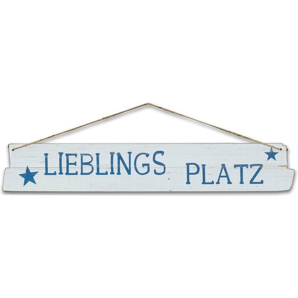 Levandeo® Holzbild, Türschild Türhänger Holz 60x10cm Lieblingsplatz Schild Maritim
