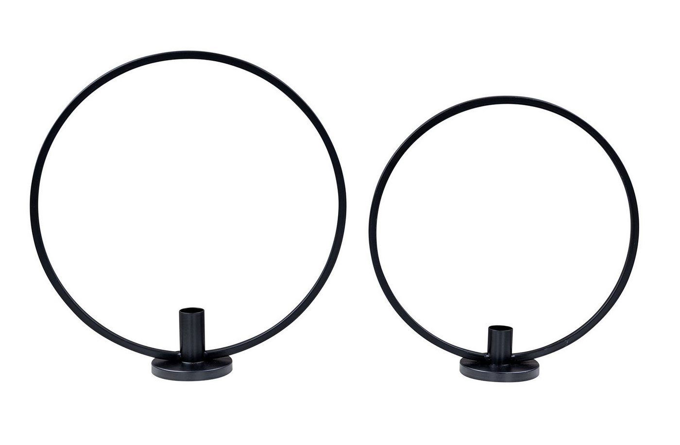 Levandeo® Kerzenständer 2er Set Kerzenhalter Ring Metall Stabkerzenhalter Tischdeko Kerzenstän (2 St) – Bild 2 von 5