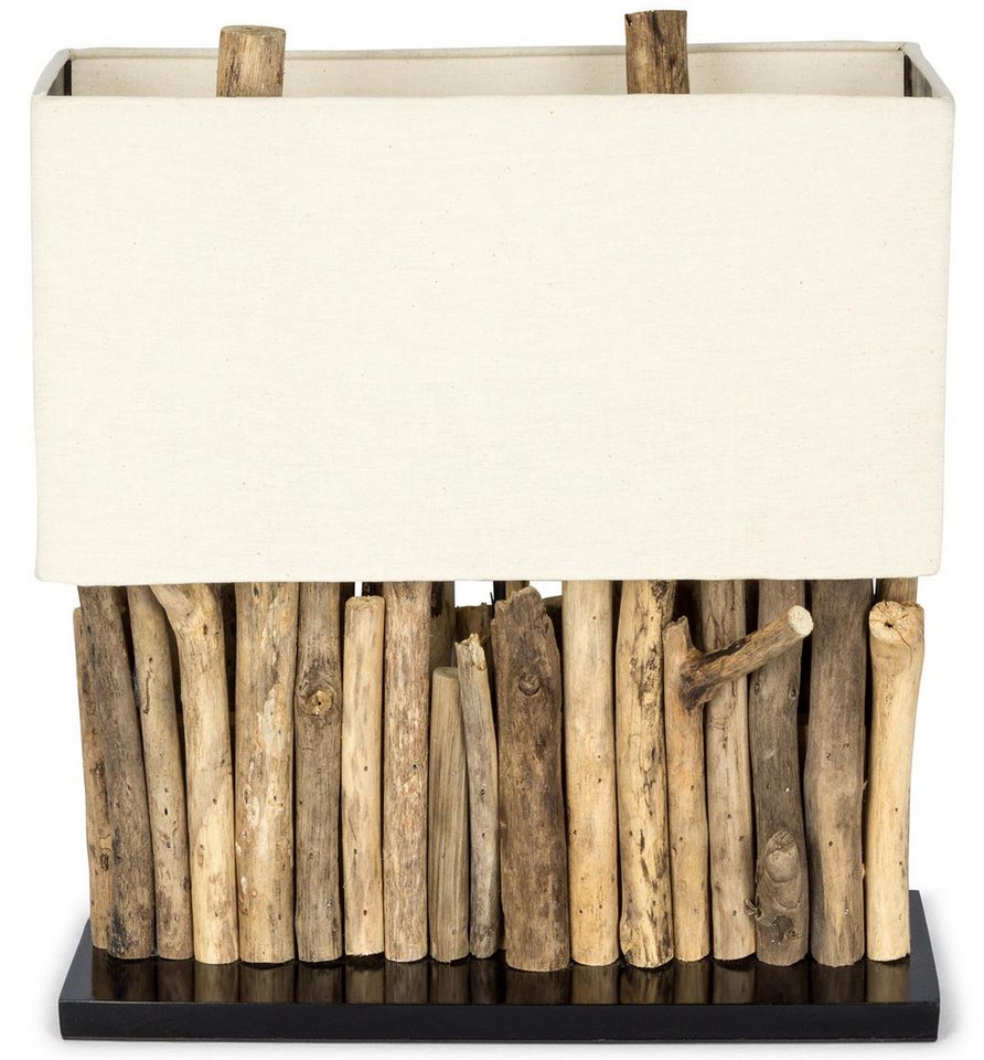 Levandeo® Nachttischlampe, levandeo Lampe 35 x 40 x 16 cm Tischlampe Treibholz Unikat Holzlampe – Bild 4 von 5