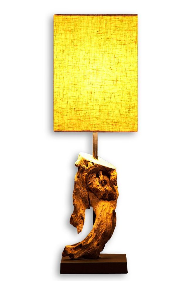 Levandeo® Nachttischlampe, Lampe Tischlampe aus Holz Holzlampe Tischleuchte Treibholz 45cm – Bild 2 von 4