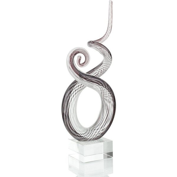 Levandeo® Skulptur, Designer Skulptur Glas 26x13cm Design Glasskulptur Hochwertiges