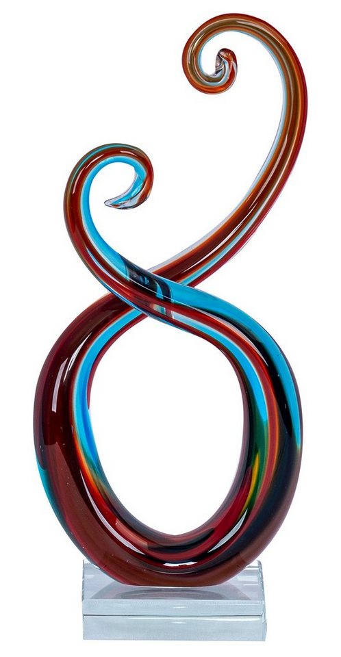 Levandeo® Skulptur, Skulptur H28cm Glas Glasdeko Blau Rot Deko Design Figur Unikat – Bild 2 von 5