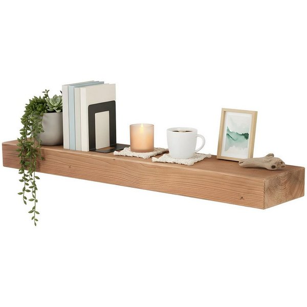 Levandeo® Wandregal, levandeo Wandregal Holz Massiv 100x20cm Eiche Farbig Wandboard Regal