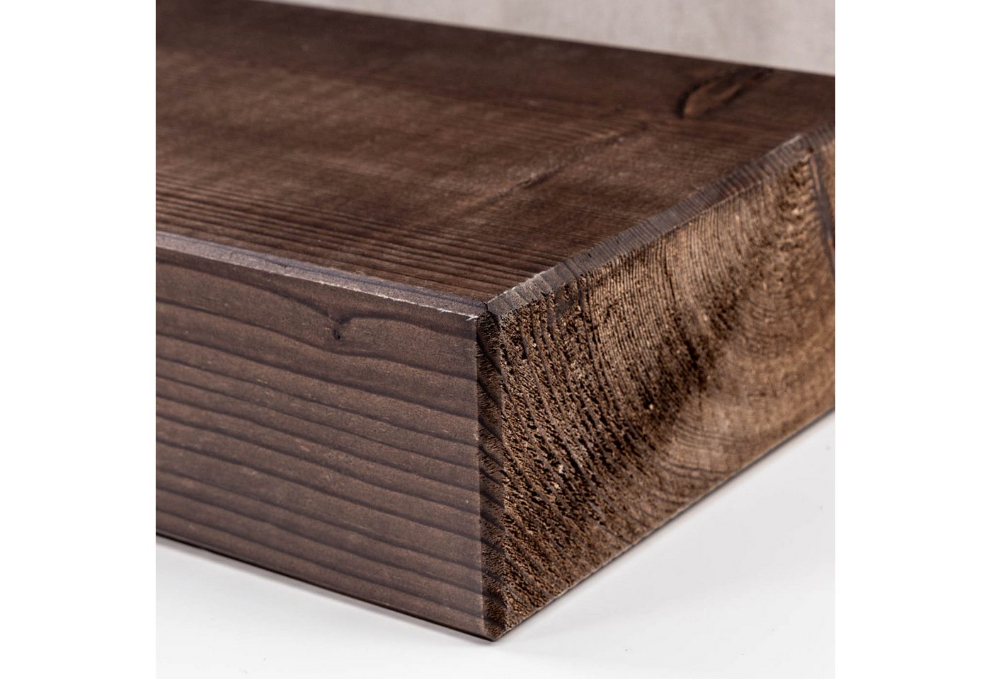 Levandeo® Wandregal, levandeo Wandregal Holz Massiv 100x20cm Nussbaum Farbig Wandboard – Bild 4 von 5