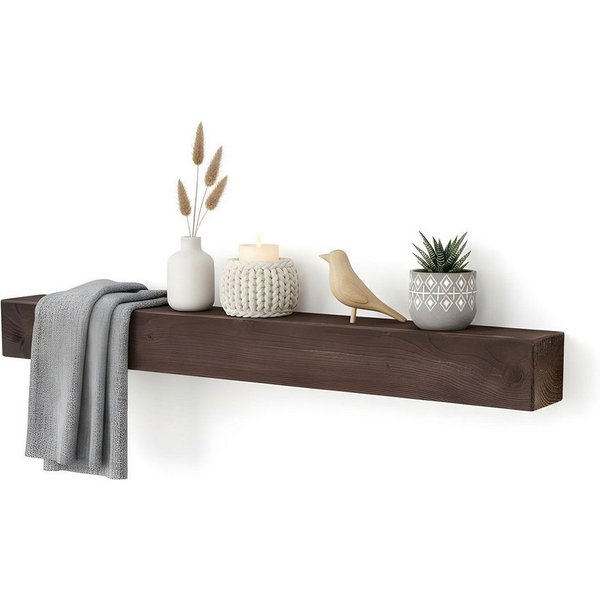 Levandeo® Wandregal, levandeo Wandregal Holz Massiv 100x10cm Nussbaum Farbig Wandboard