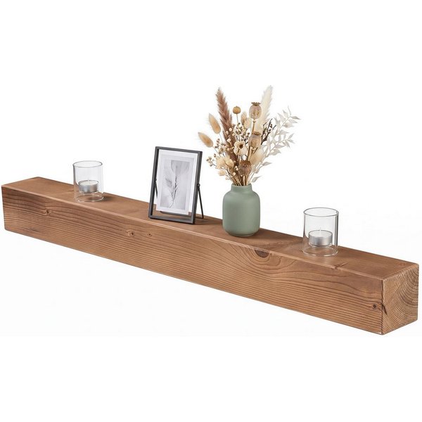 Levandeo® Wandregal, levandeo Wandregal Holz Massiv 100x10cm Eiche Farbig Wandboard Regal