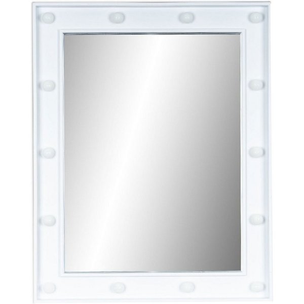 Levandeo® Wandspiegel, Wandspiegel LED Spiegel Weiß 39x49cm Wanddeko Schminkspiegel Mit