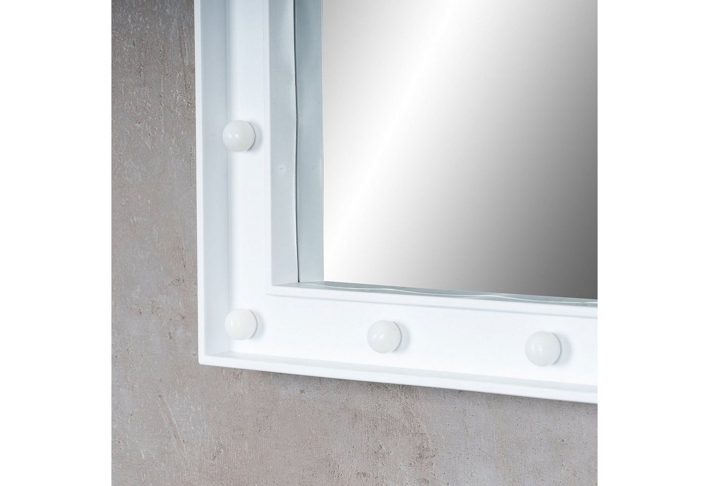 Levandeo® Wandspiegel, Wandspiegel LED Spiegel Weiß 39x49cm Wanddeko Schminkspiegel Mit – Bild 3 von 5