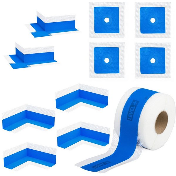 Level+ Fugendichtband Bandset Dusche Balkon Dichtband Dichtbahn Duschelement Ecken B13