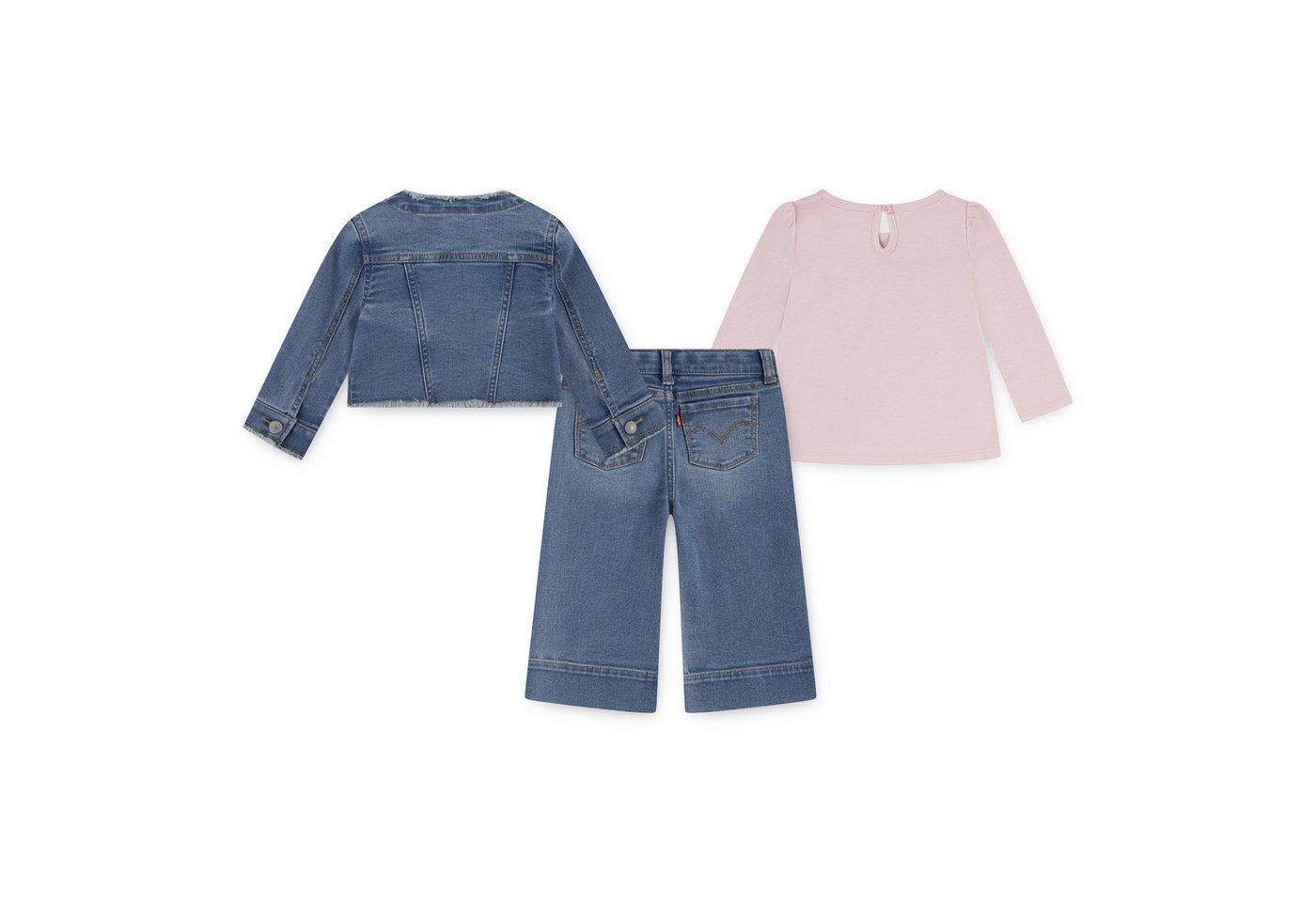 Levi's® Kids Shirt, Hose & Jäckchen LVG JACKET TEE,WIDE JEANS (Set, 3-tlg) Trend Denim, for Girls – Bild 2 von 5