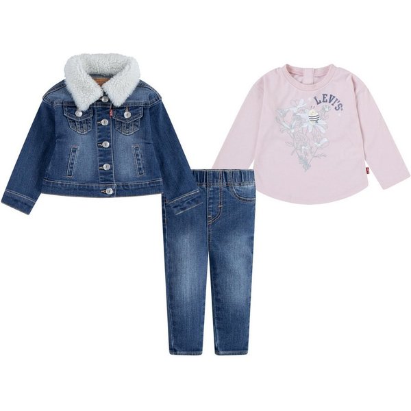 Levi's® Kids Shirt, Hose & Jäckchen LVG 3PC SHERPA TRUCKER & JEAN (Set, 3-tlg) im Jeans-Look, for Girls
