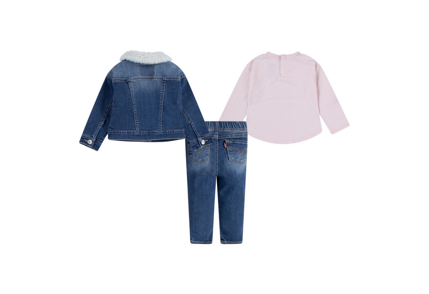 Levi's® Kids Shirt, Hose & Jäckchen LVG 3PC SHERPA TRUCKER & JEAN (Set, 3-tlg) im Jeans-Look, for Girls – Bild 2 von 5