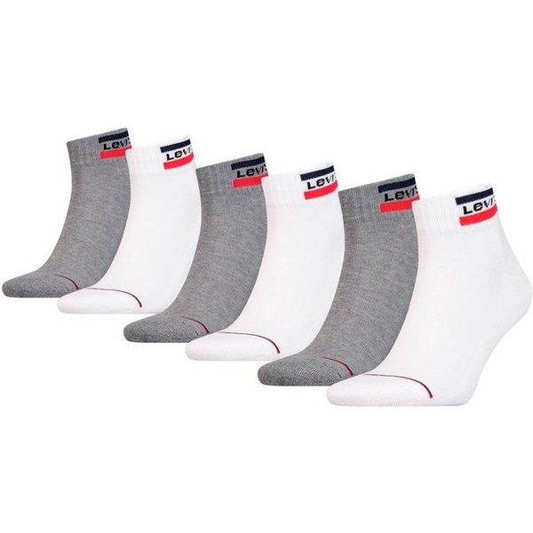 Levi's® Kurzsocken (Packung, 6-Paar) mit breitem Logobund