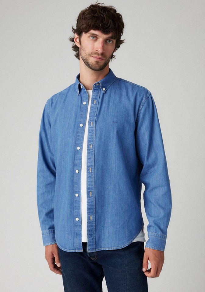 Levi's® Langarmhemd AUTHENTIC BUTTON DOWN mit Ton-in-Ton Logostickerei auf der Brust – Bild 2 von 5