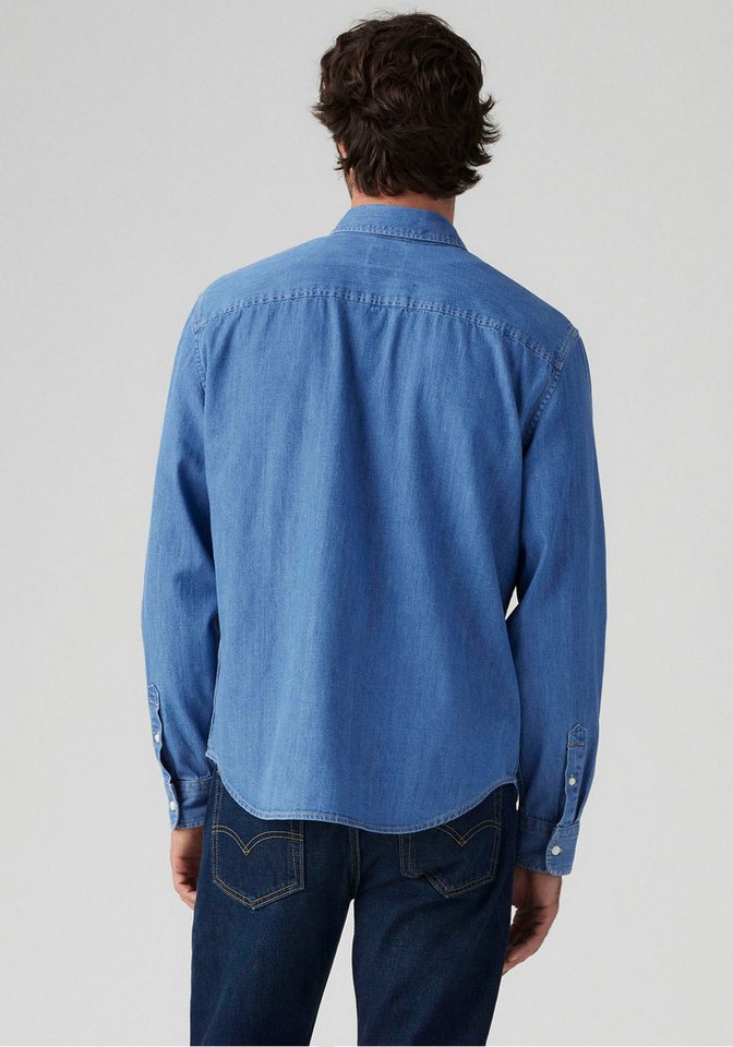 Levi's® Langarmhemd AUTHENTIC BUTTON DOWN mit Ton-in-Ton Logostickerei auf der Brust – Bild 3 von 5
