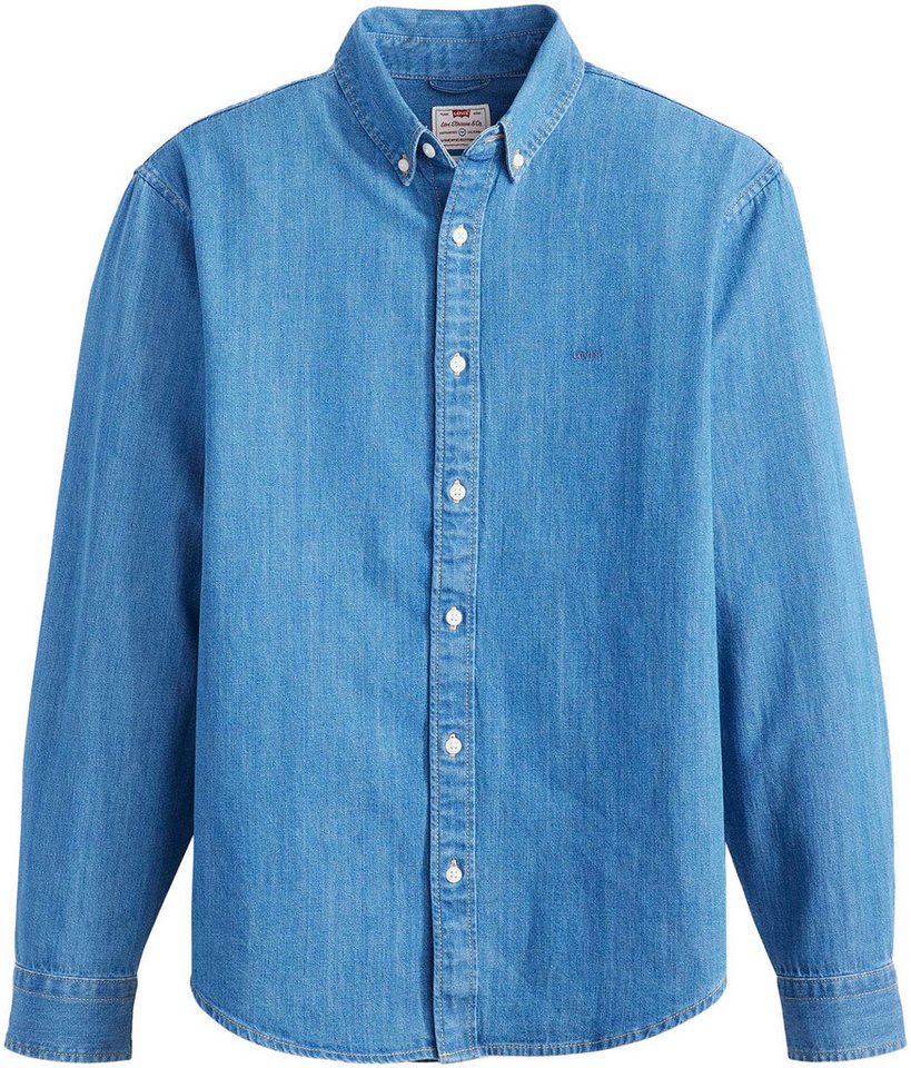 Levi's® Langarmhemd AUTHENTIC BUTTON DOWN mit Ton-in-Ton Logostickerei auf der Brust – Bild 5 von 5