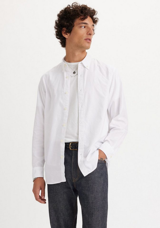 Levi's® Langarmhemd AUTHENTIC BUTTON DOWN mit Ton-in-Ton Logostickerei auf der Brust – Bild 3 von 5