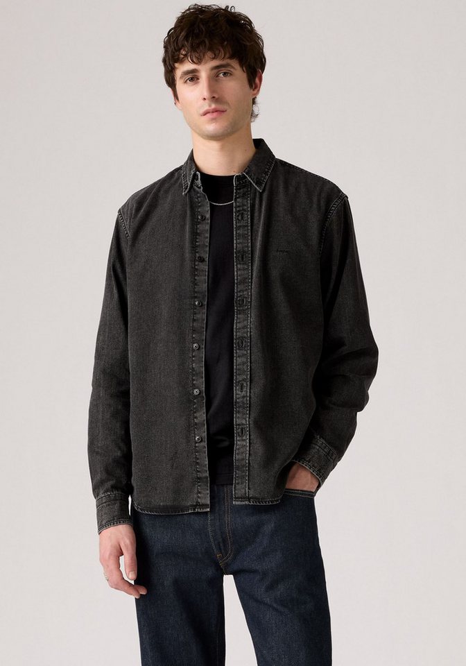 Levi's® Langarmhemd AUTHENTIC BUTTON DOWN mit Ton-in-Ton Logostickerei auf der Brust – Bild 2 von 5