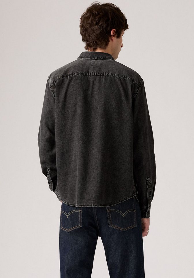 Levi's® Langarmhemd AUTHENTIC BUTTON DOWN mit Ton-in-Ton Logostickerei auf der Brust – Bild 3 von 5