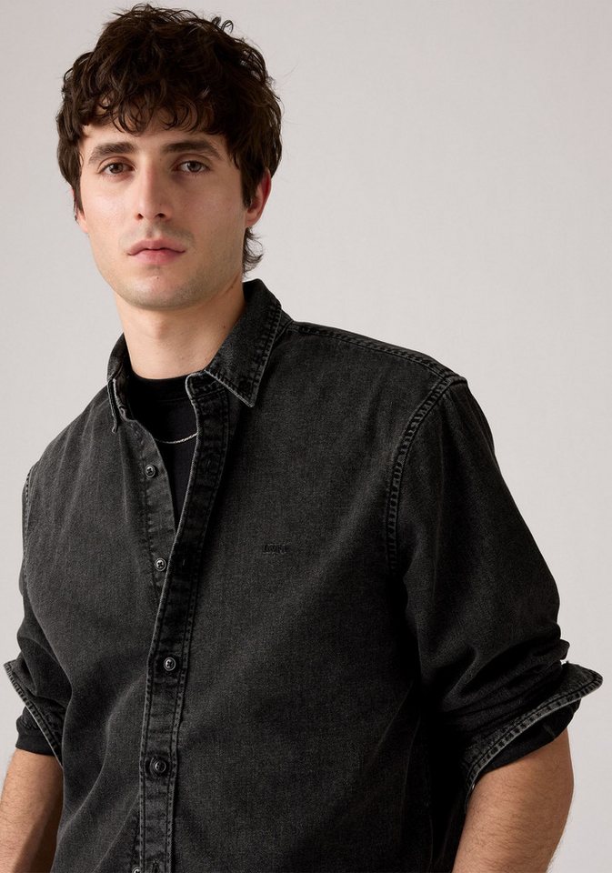 Levi's® Langarmhemd AUTHENTIC BUTTON DOWN mit Ton-in-Ton Logostickerei auf der Brust – Bild 4 von 5