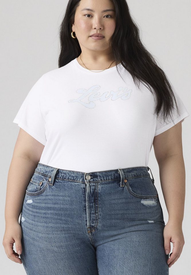 Levi's® Plus T-Shirt PL PERFECT TEE Applikation mit Glitzersteinen – Bild 3 von 5