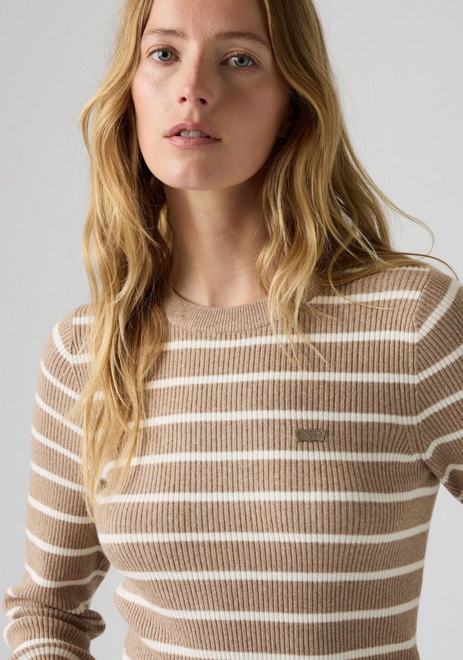 Levi's® Rundhalspullover RIB CREW SWEATER Geripptes Strickmuster – Bild 4 von 4