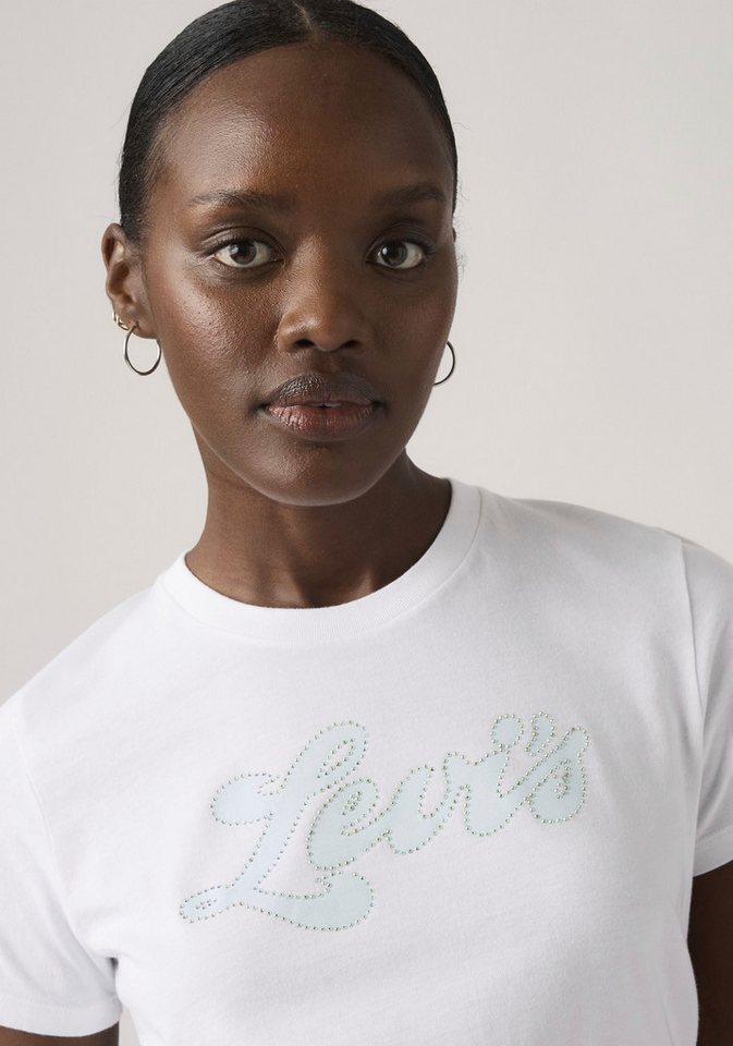 Levi's® Rundhalsshirt THE PERFECT TEE mit Logo im Metallic-Holo Print – Bild 4 von 5