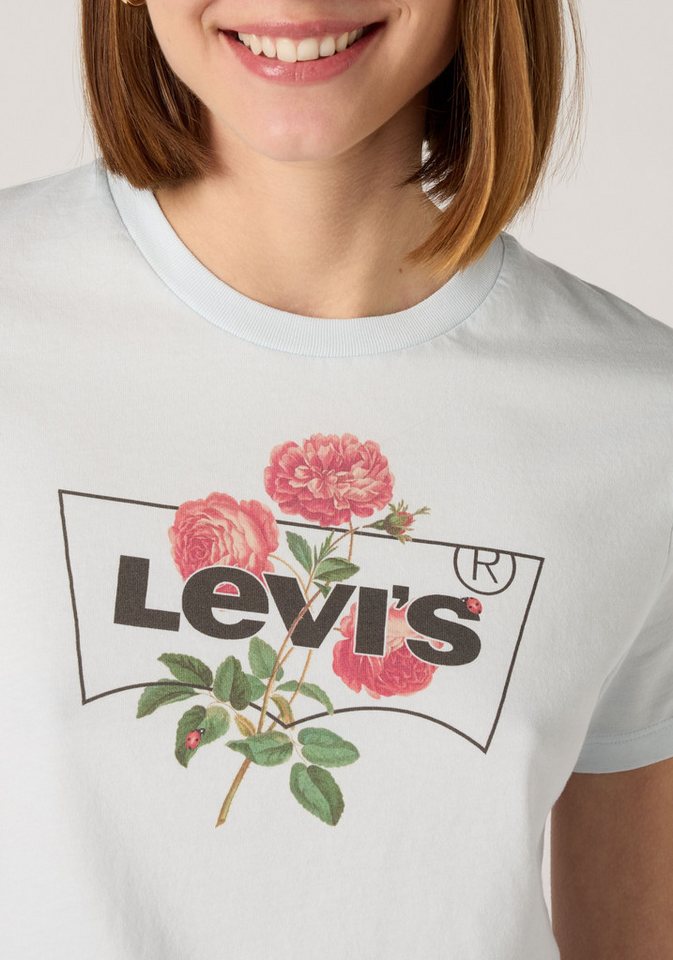 Levi's® Rundhalsshirt THE PERFECT TEE mit Logo im Metallic-Holo Print – Bild 4 von 5