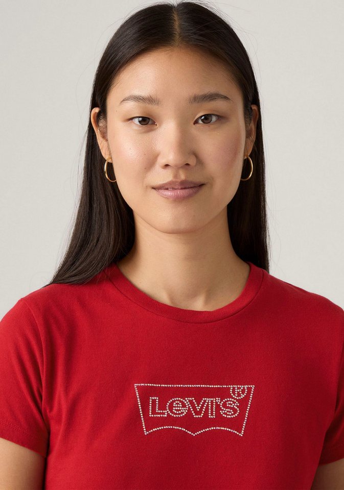 Levi's® Rundhalsshirt THE PERFECT TEE mit Logo im Metallic-Holo Print – Bild 4 von 4