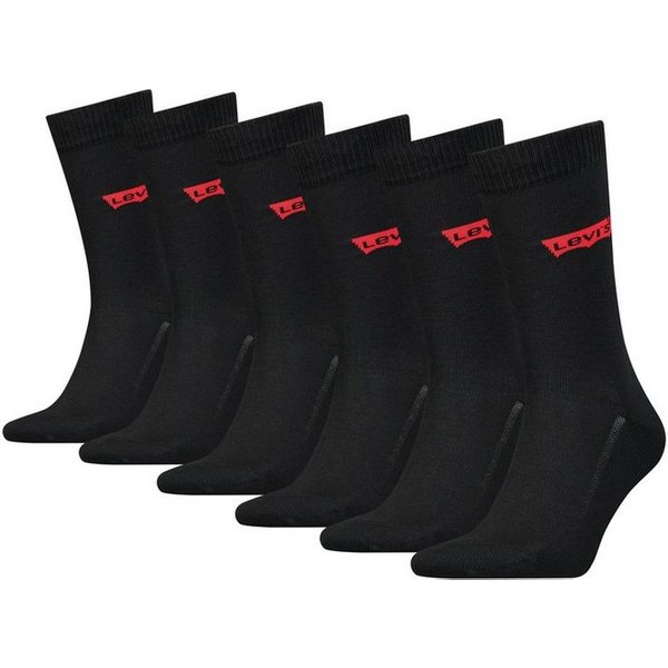 Levi's® Socken LEVIS REGULAR CUT BATWING LOGO 6P RECYCLED CO ECOM (Packung, 6-Paar, 6 Paar) mit breitem Logobund
