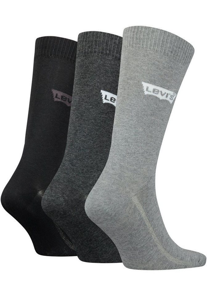 Levi's® Socken LEVIS REGULAR CUT BW LOGO RECYCL CO 3P (Packung, 3-Paar, 3er Pack) mit breitem Logobund – Bild 2 von 4