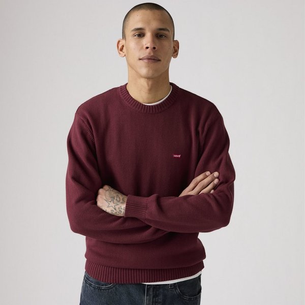 Levi's® Strickpullover CLASSIC HM SWEATER mit Logostickerei und aus reiner Baumwolle