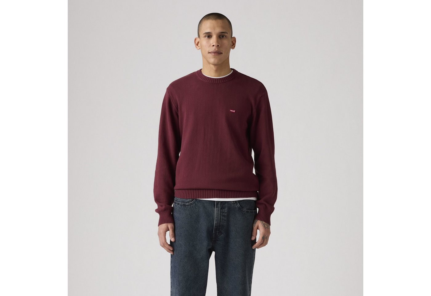 Levi's® Strickpullover CLASSIC HM SWEATER mit Logostickerei und aus reiner Baumwolle – Bild 4 von 5