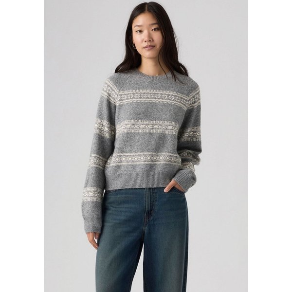 Levi's® Strickpullover CREWNECK SWEATER mit femininem Norwegermuster, Materialmix