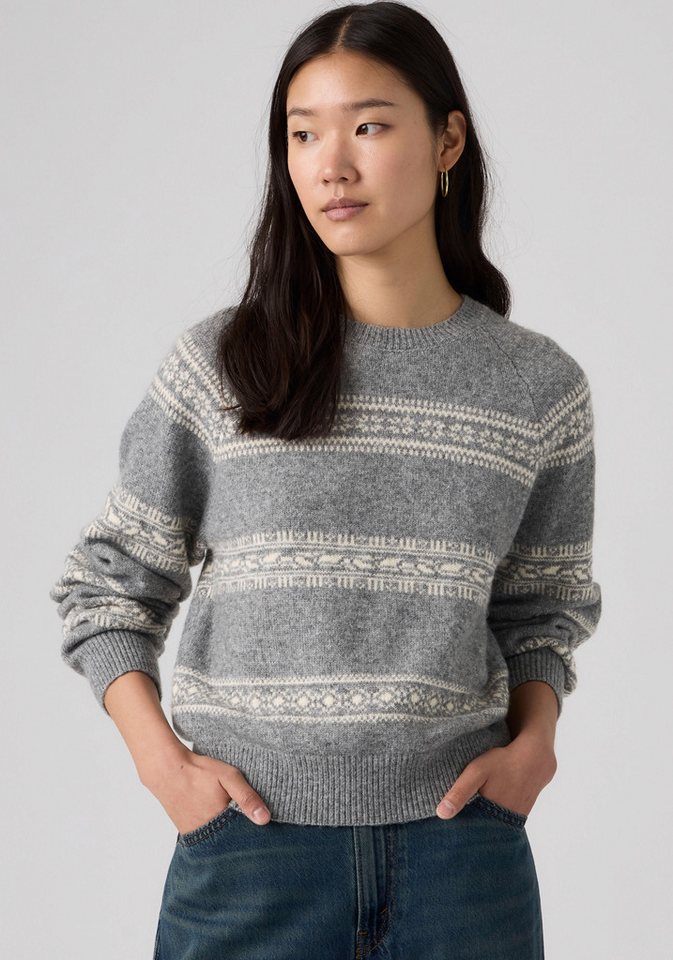 Levi's® Strickpullover CREWNECK SWEATER mit femininem Norwegermuster, Materialmix – Bild 2 von 5