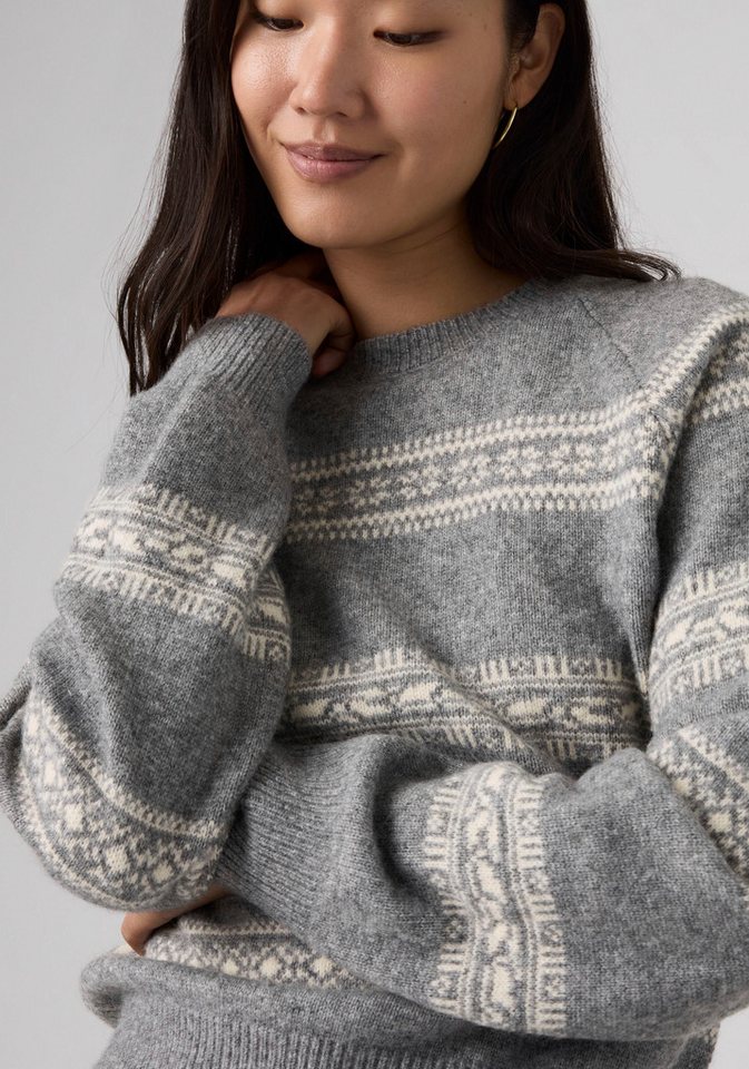 Levi's® Strickpullover CREWNECK SWEATER mit femininem Norwegermuster, Materialmix – Bild 4 von 5