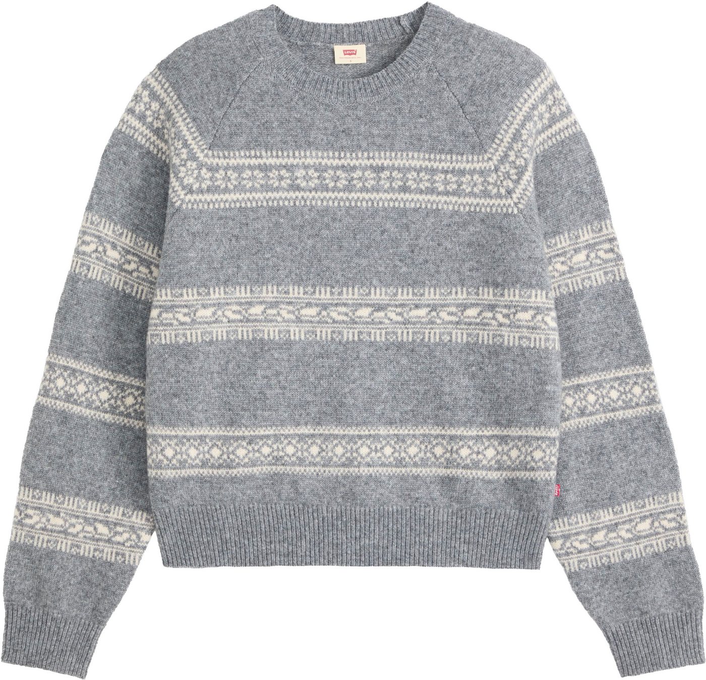 Levi's® Strickpullover CREWNECK SWEATER mit femininem Norwegermuster, Materialmix – Bild 5 von 5