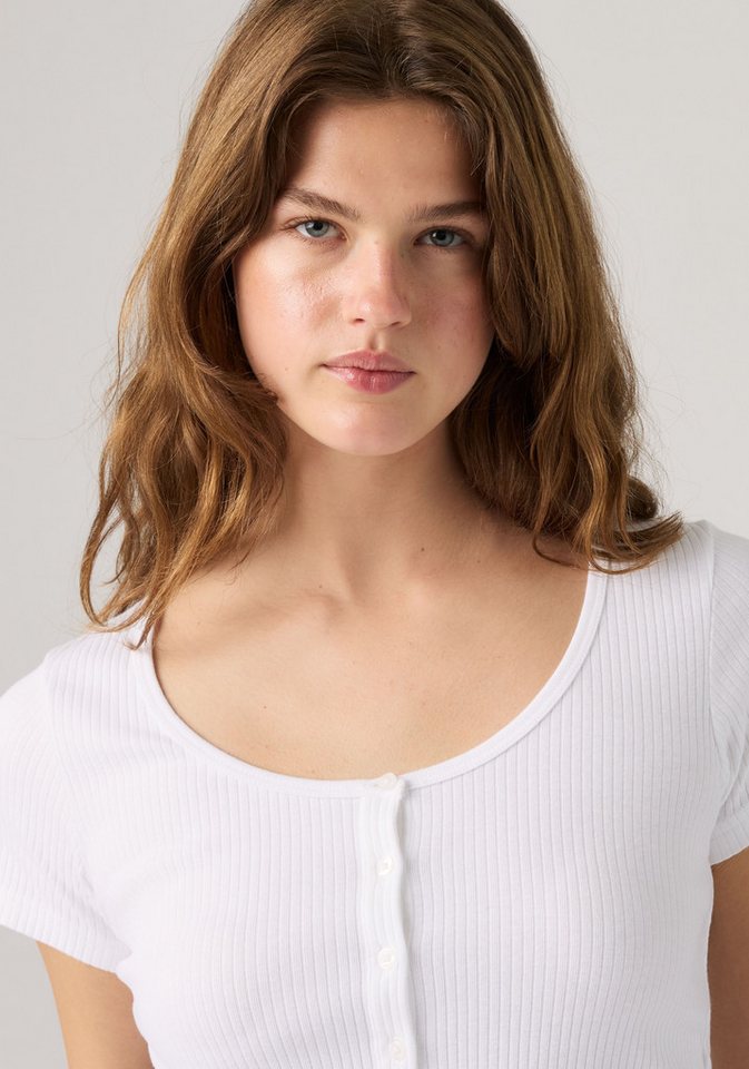 Levi's® T-Shirt AUSTEN BUTTON THROUGH SS Feinripp – Bild 4 von 5