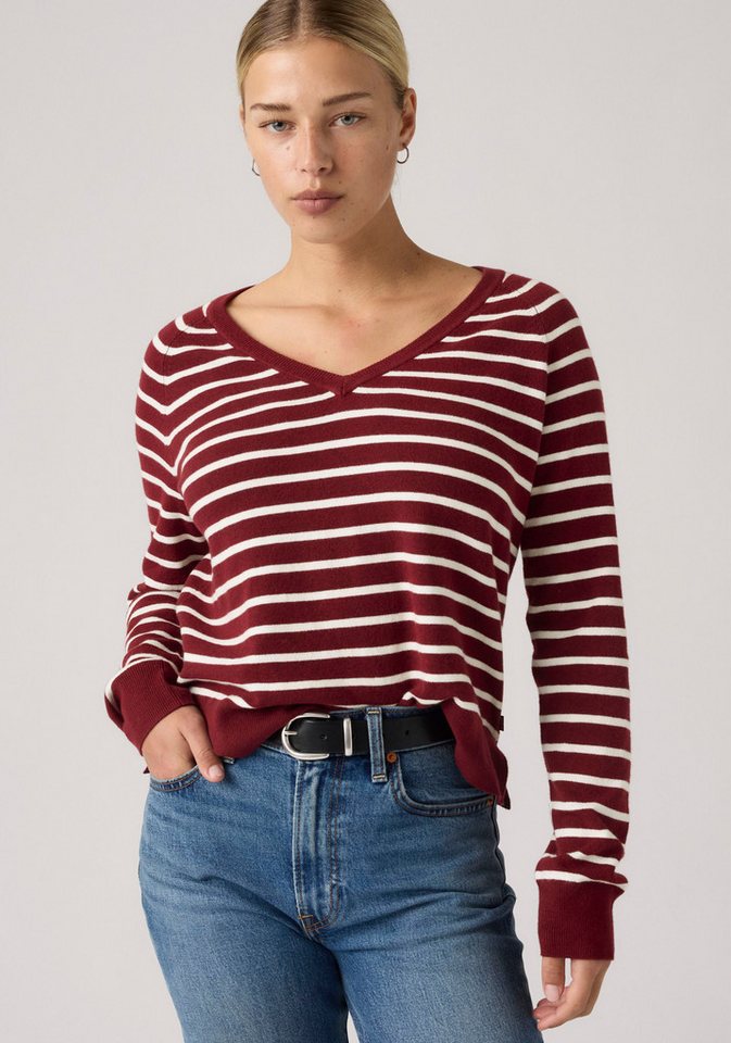 Levi's® V-Ausschnitt-Pullover SUPER SOFT VNECK PULLOVER im Bund beidseitig mit kurzem Schlitz – Bild 3 von 5