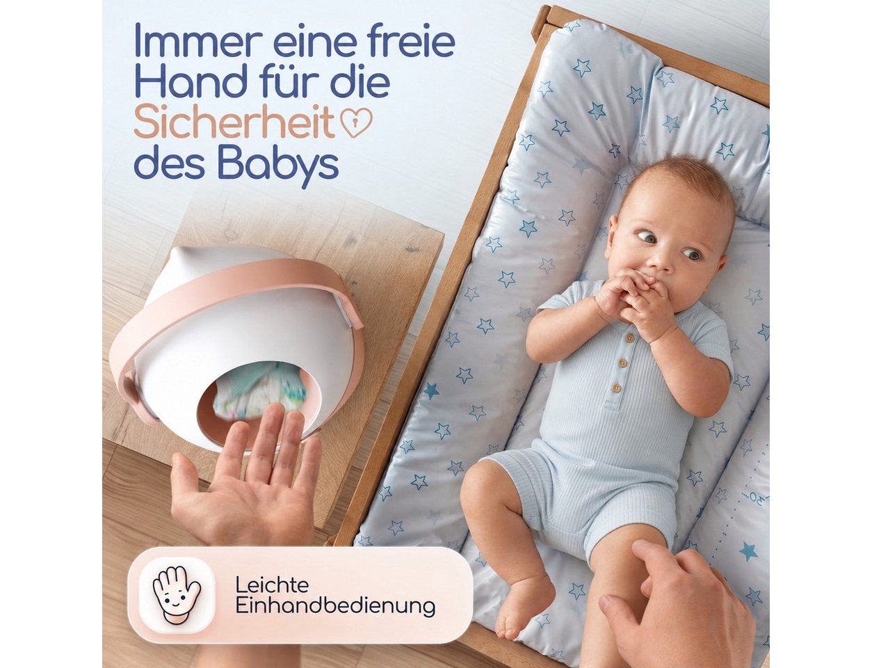 Levias Windeleimer Baby Mülleimer Windelmülleimer Geruchsdichter Wickeleimer, Geruchsdicht, ohne teure Nachfüllkassetten – Bild 3 von 5