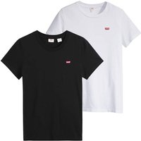 LEVIS Levi's Damen T-Shirt, 2er Pack - Perfect Tee, Rundhals, Baumwolle, Größe M in Schwarz