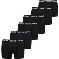 LEVIS Levi's Herren Boxer-Shorts, 6er Pack - Logo Boxer Brief 6P, Cotton Stretch, ECOM, Größe XL in Schwarz