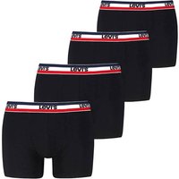 LEVIS Levi's Herren Boxer-Shorts, 4er Pack - Sportswear Logo Boxer Brief 4P, Cotton Stretch, ECOM, Größe L in Blau