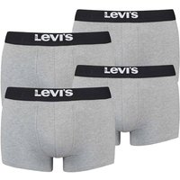 LEVIS Levi's Herren Boxershorts, 4er Pack - Solid Basic Trunk, Logobund, Größe M in Grau