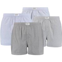 LEVIS Levi's Herren Boxershorts, 4er Pack - Web-Shorts, Baumwolle, einfarbig, Größe M in Grau