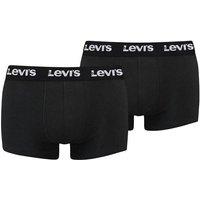LEVIS Levi's Herren Boxershorts, 2er Pack - Logo Trunk 2P, Logobund, Baumwoll-Stretch, einfarbig, Größe XL in Schwarz