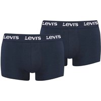 LEVIS Levi's Herren Boxershorts, 2er Pack - Logo Trunk 2P, Logobund, Baumwoll-Stretch, einfarbig, Größe M in Blau