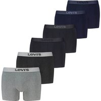 LEVIS Levi's Herren Boxershorts, 6er Pack - WB Boxer Brief 6P, Logo Cotton Stretch, ECOM, Größe XL in Schwarz