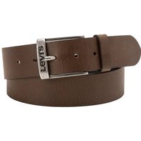 LEVIS Levi's Herren Gürtel - NEW DUNCAN, Ledergürtel mit Schnalle, Logo, Echtleder, Größe 85 cm in Braun